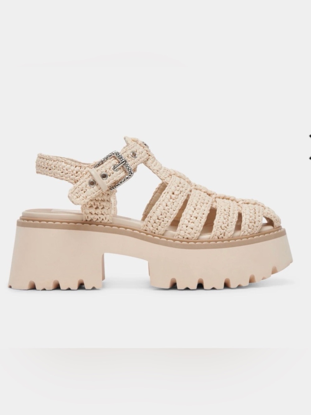Dolce Vita Cream Woven Platform Sandal - Picture 2 of 8